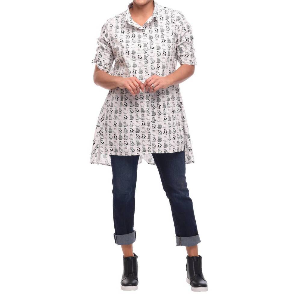 NEW TULIP CLOTHING logan button down top in alley cat
